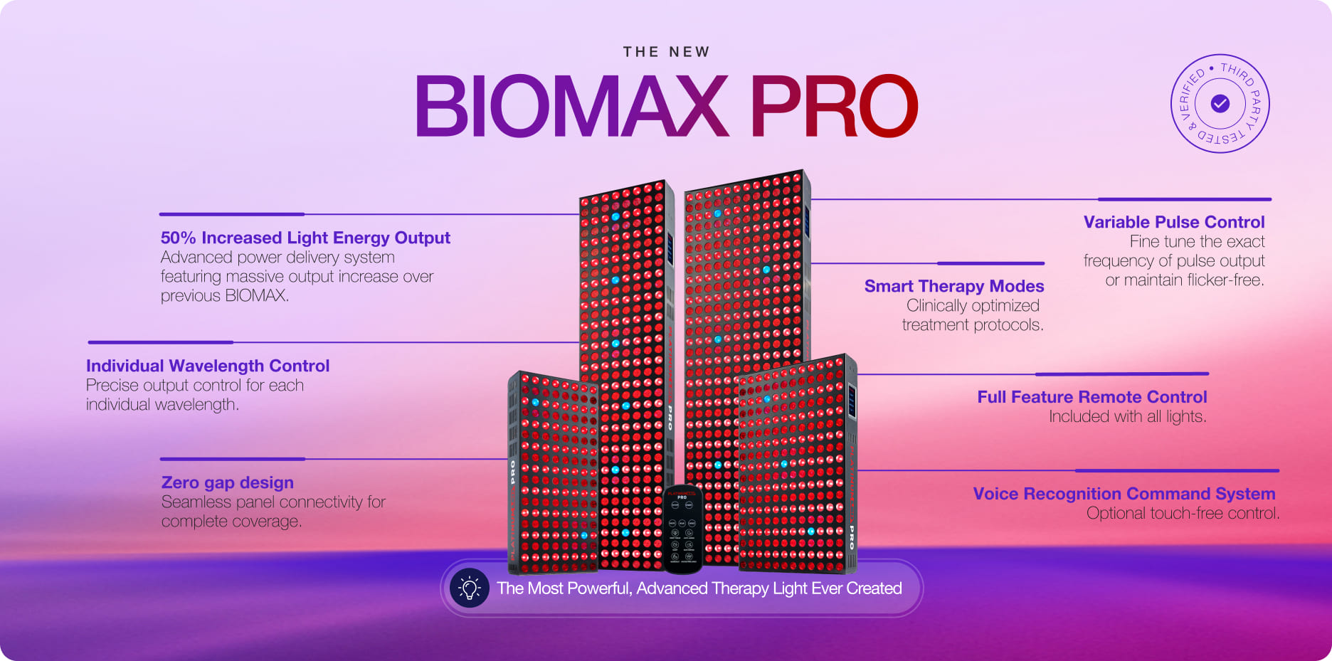 Biomax PlatinumLED Therapy Lights: BIOMAX PRO Multi-Light Combinations